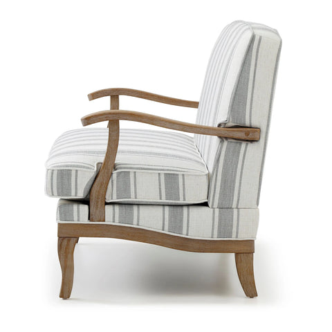 Hastings Two Seater Chair in Gaia Natural Textured Stripe - Pendle Village Furniture