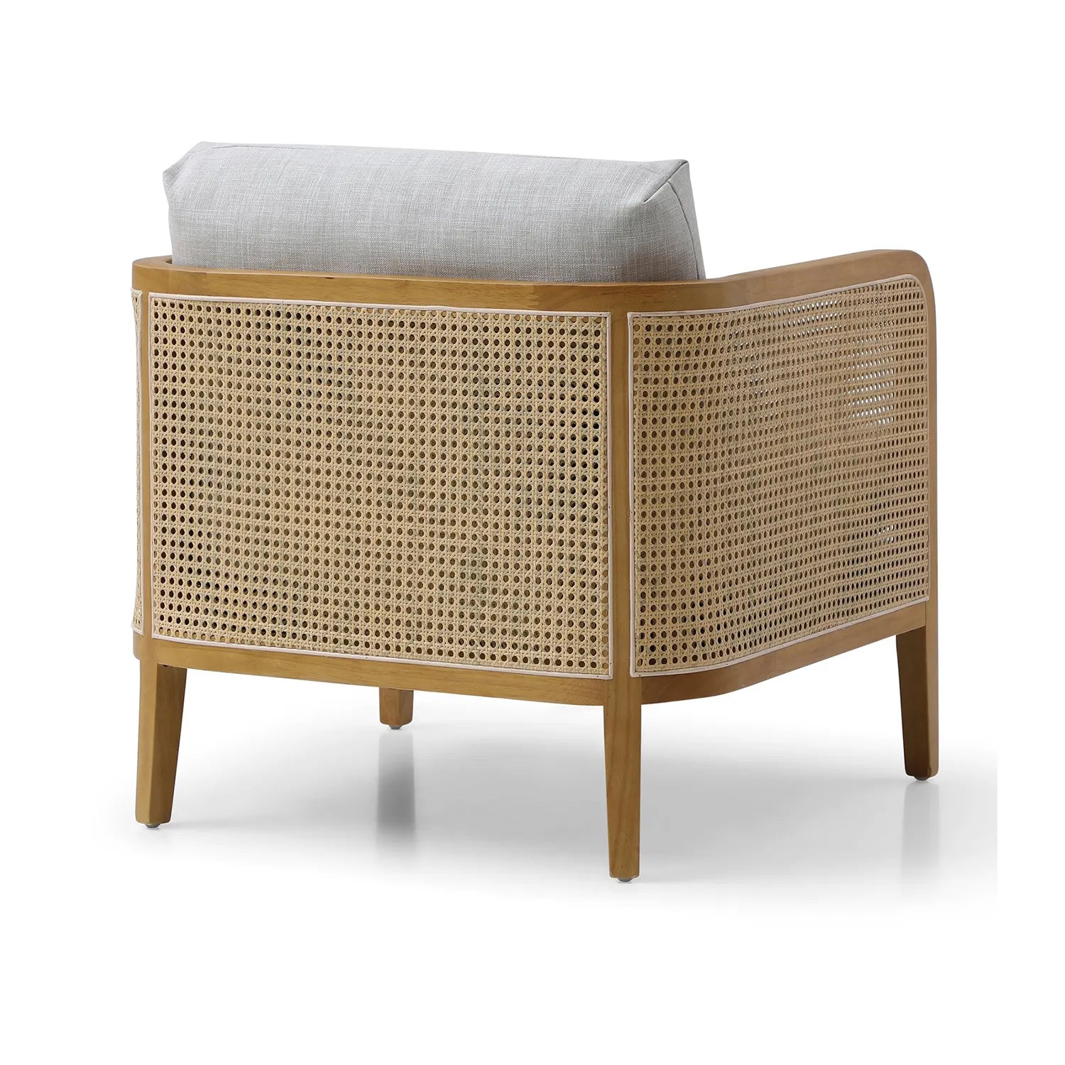 Aurora Cream Rattan Armchair with Linen Seat - Pendle Village Furniture