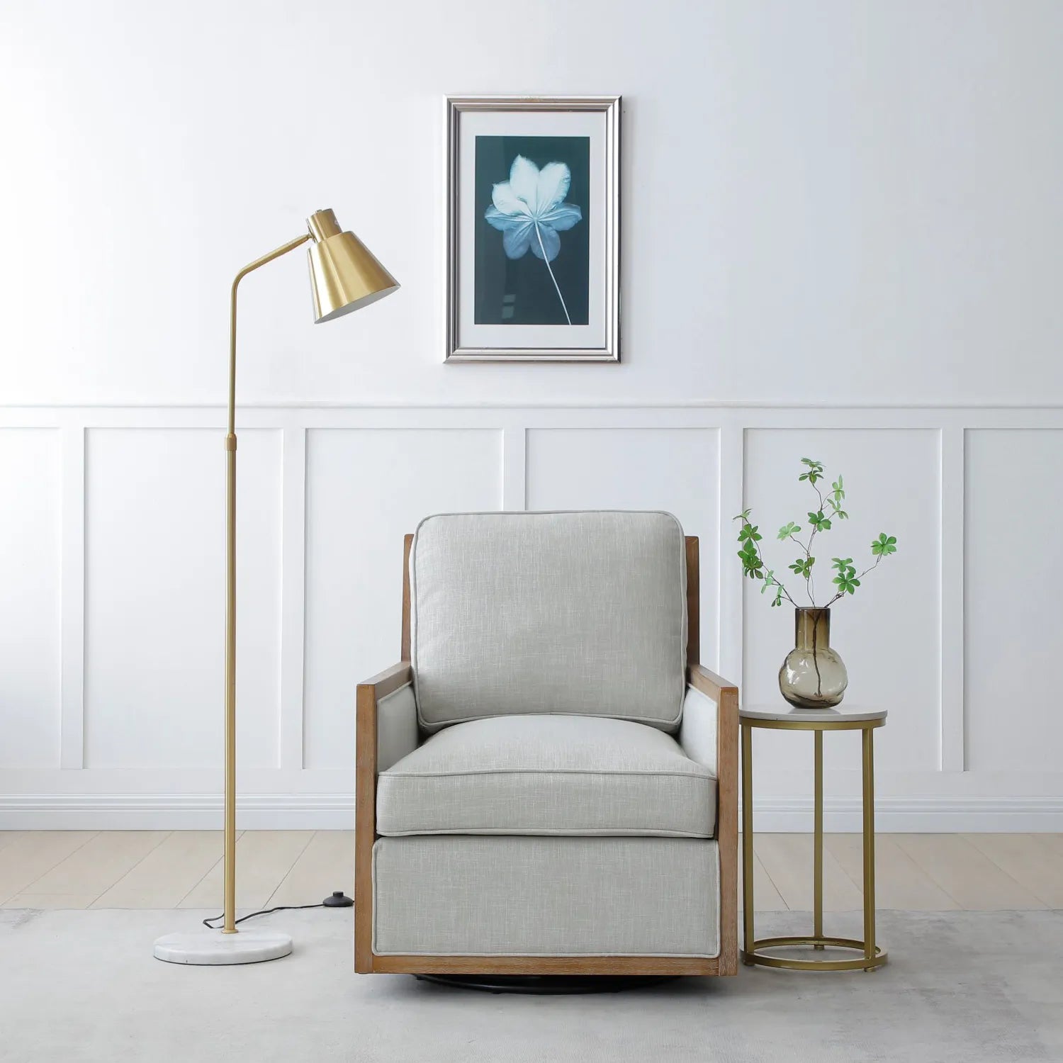 Arden Linen Mix Fabric Swivel Chair - Pendle Village Furniture