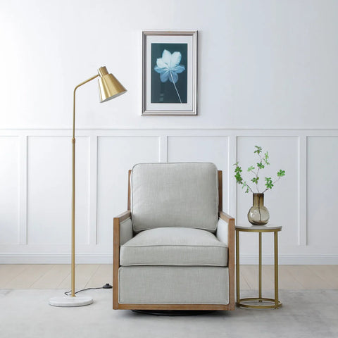 Arden Linen Mix Fabric Swivel Chair - Pendle Village Furniture
