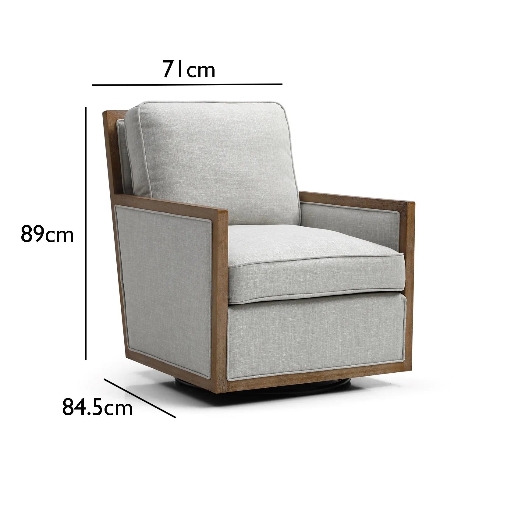 Arden Linen Mix Fabric Swivel Chair - Pendle Village Furniture