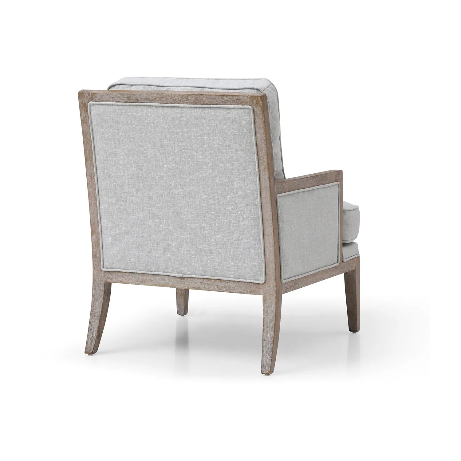 Clara Cream Linen Armchair with Washed Oak Frame - Pendle Village Furniture