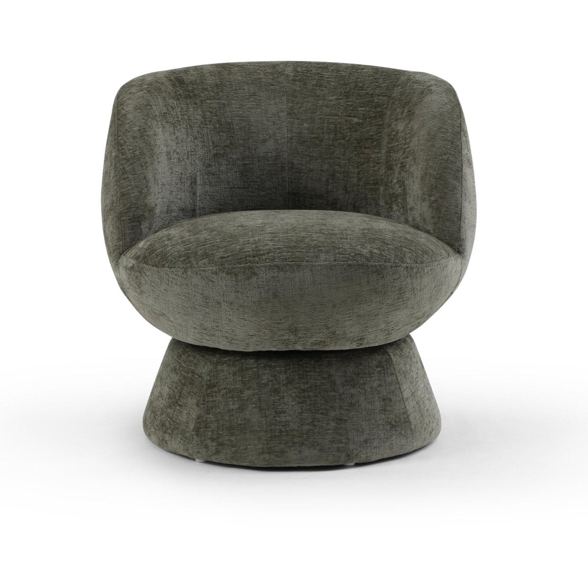 Daisy Olive Chenille Fabric Swivel Chair - Pendle Village Furniture