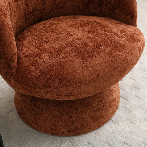 Daisy Olive Chenille Fabric Swivel Chair - Pendle Village Furniture