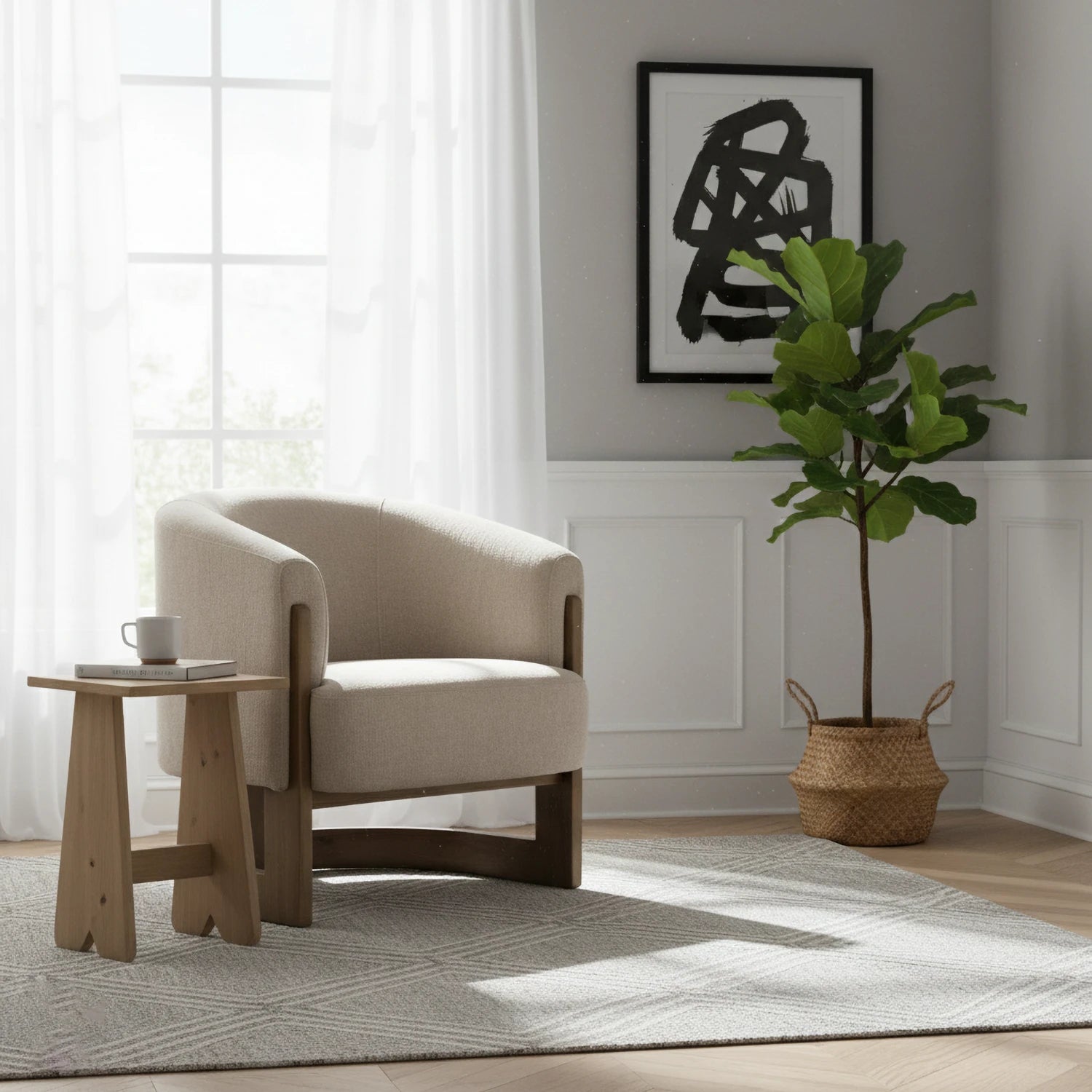 Nox Taupe Chenille Accent Chair - Pendle Village Furniture