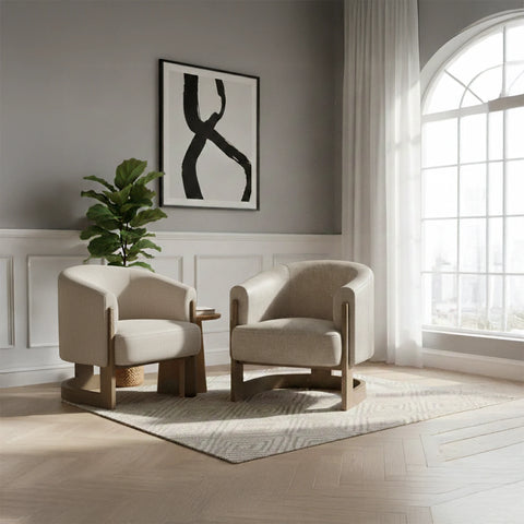 Nox Taupe Chenille Accent Chair - Pendle Village Furniture