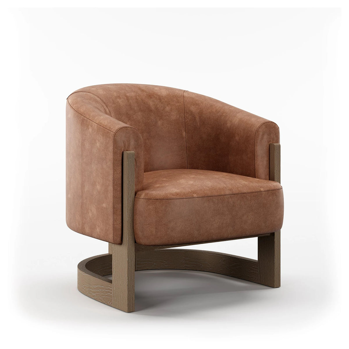 Nox Tan Split Leather Accent Chair - Pendle Village Furniture