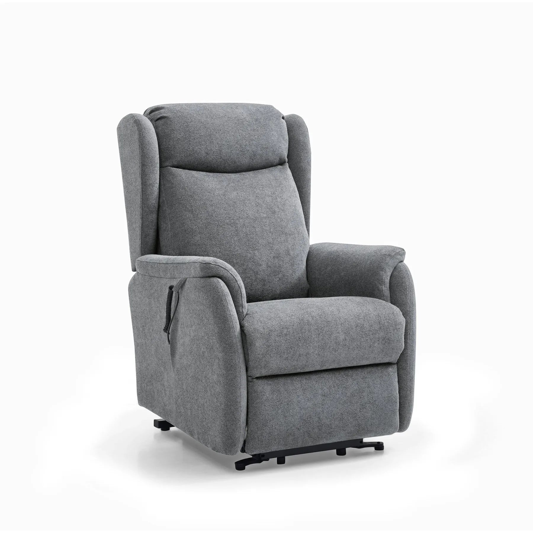 Finn Grey Fabric Dual Motor Rise Recline Chair - Pendle Village Furniture