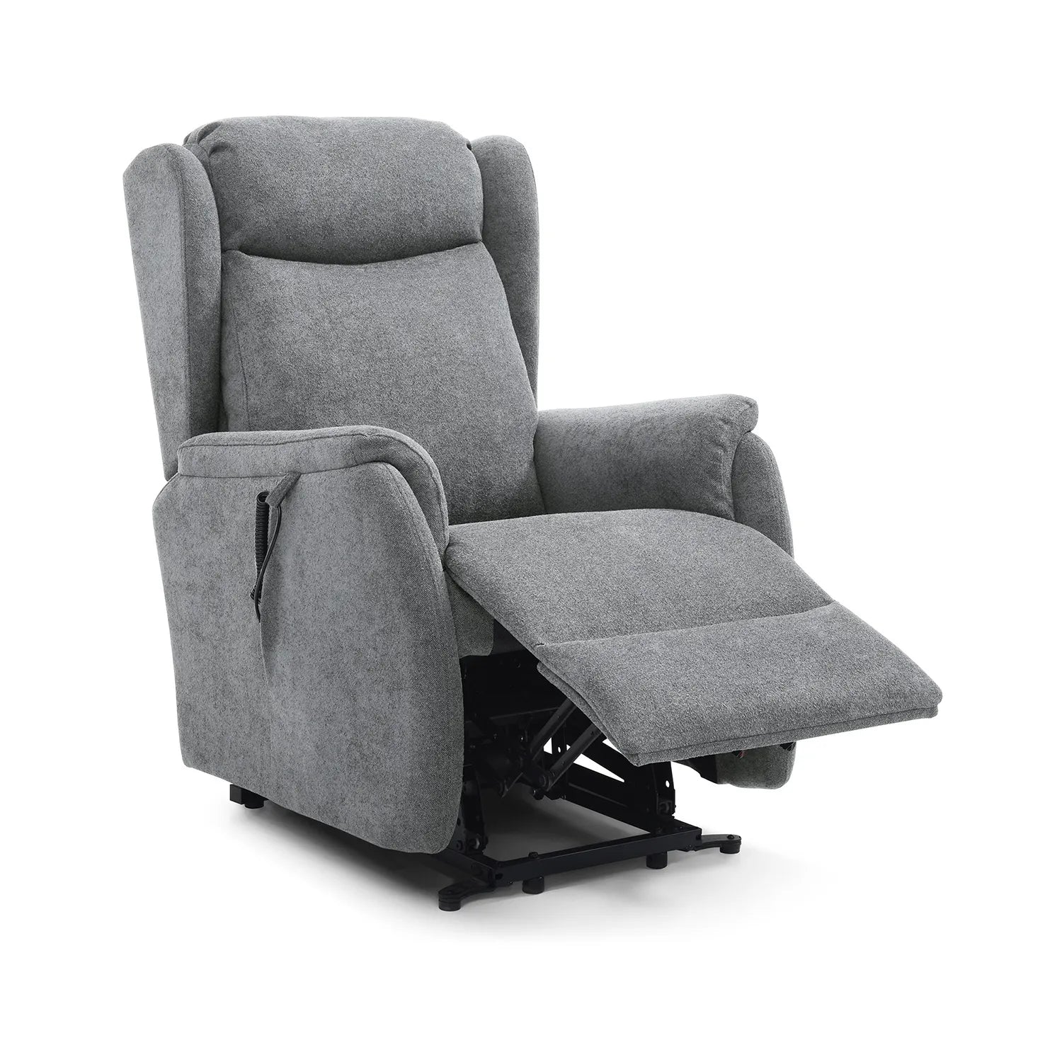 Finn Grey Fabric Dual Motor Rise Recline Chair - Pendle Village Furniture