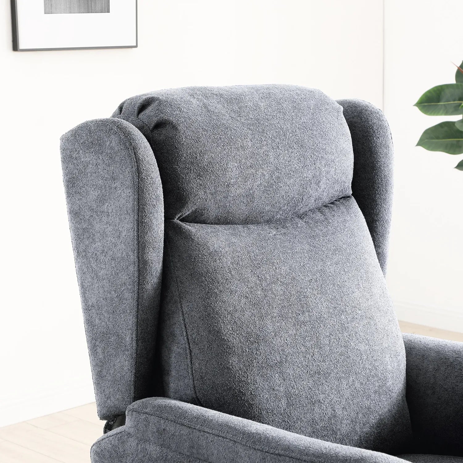 Finn Grey Fabric Dual Motor Rise Recline Chair - Pendle Village Furniture