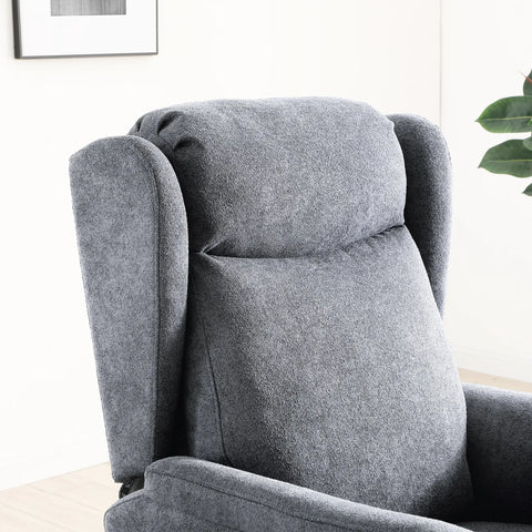 Finn Grey Fabric Dual Motor Rise Recline Chair - Pendle Village Furniture