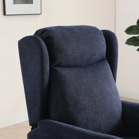 Finn Navy Fabric Dual Motor Rise Recline Chair - Pendle Village Furniture
