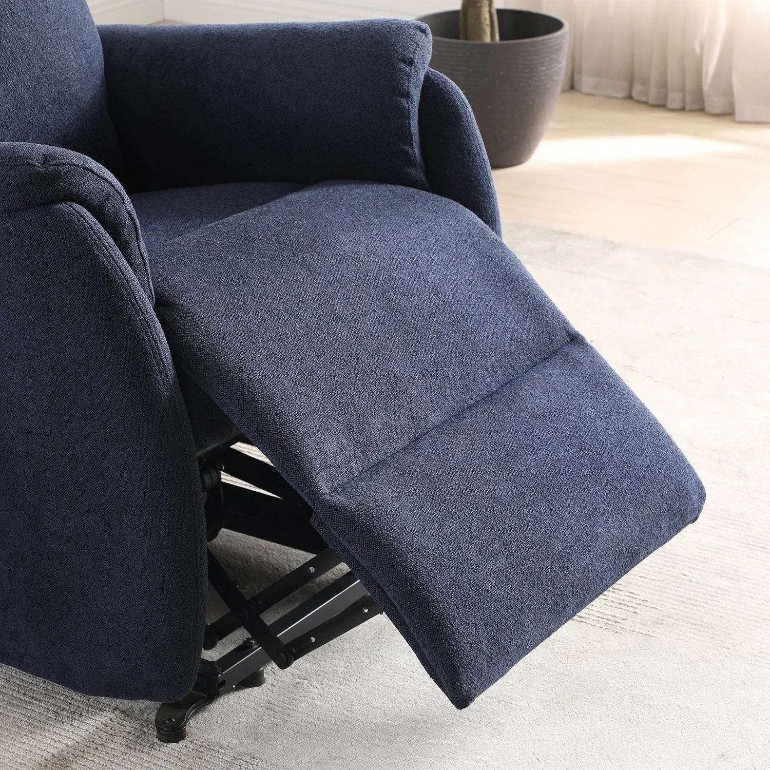 Finn Navy Fabric Dual Motor Rise Recline Chair - Pendle Village Furniture