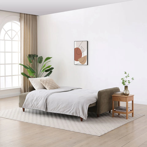 Jaxx Washed Olive Chenille 3 Seater Sofabed - Pendle Village Furniture