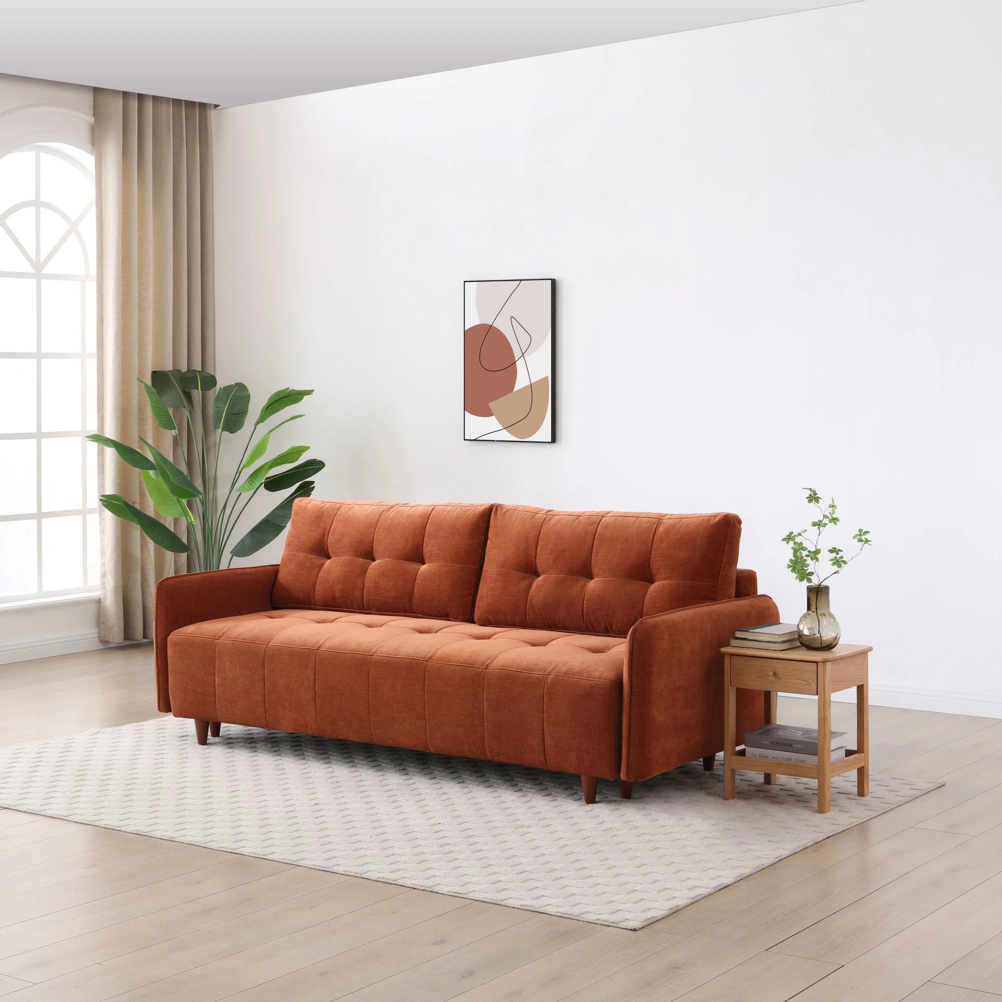 Jaxx Terracotta Chenille 3 Seater Sofabed - Pendle Village Furniture
