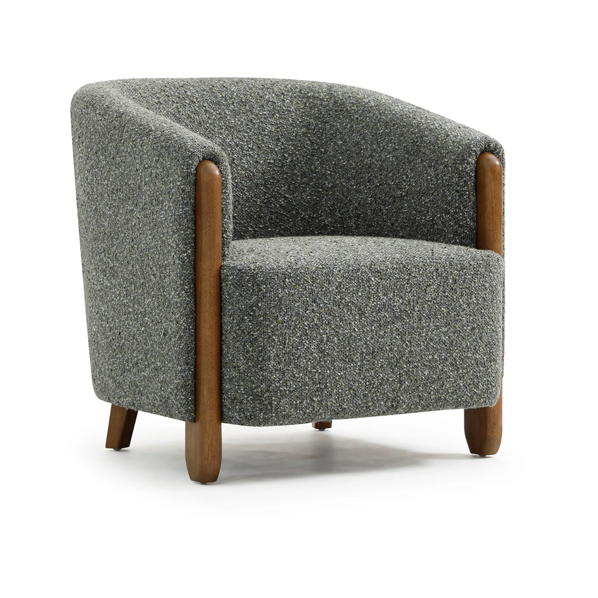 Lilian Tub Chair in Olive Chunky Textured Boucle - Pendle Village Furniture