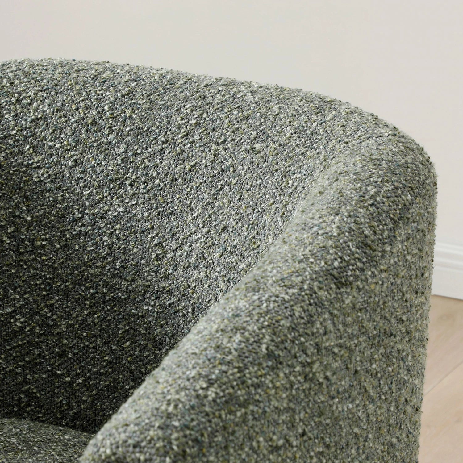 Lilian Tub Chair in Olive Chunky Textured Boucle - Pendle Village Furniture