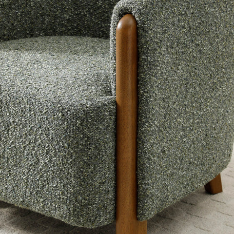 Lilian Tub Chair in Olive Chunky Textured Boucle - Pendle Village Furniture