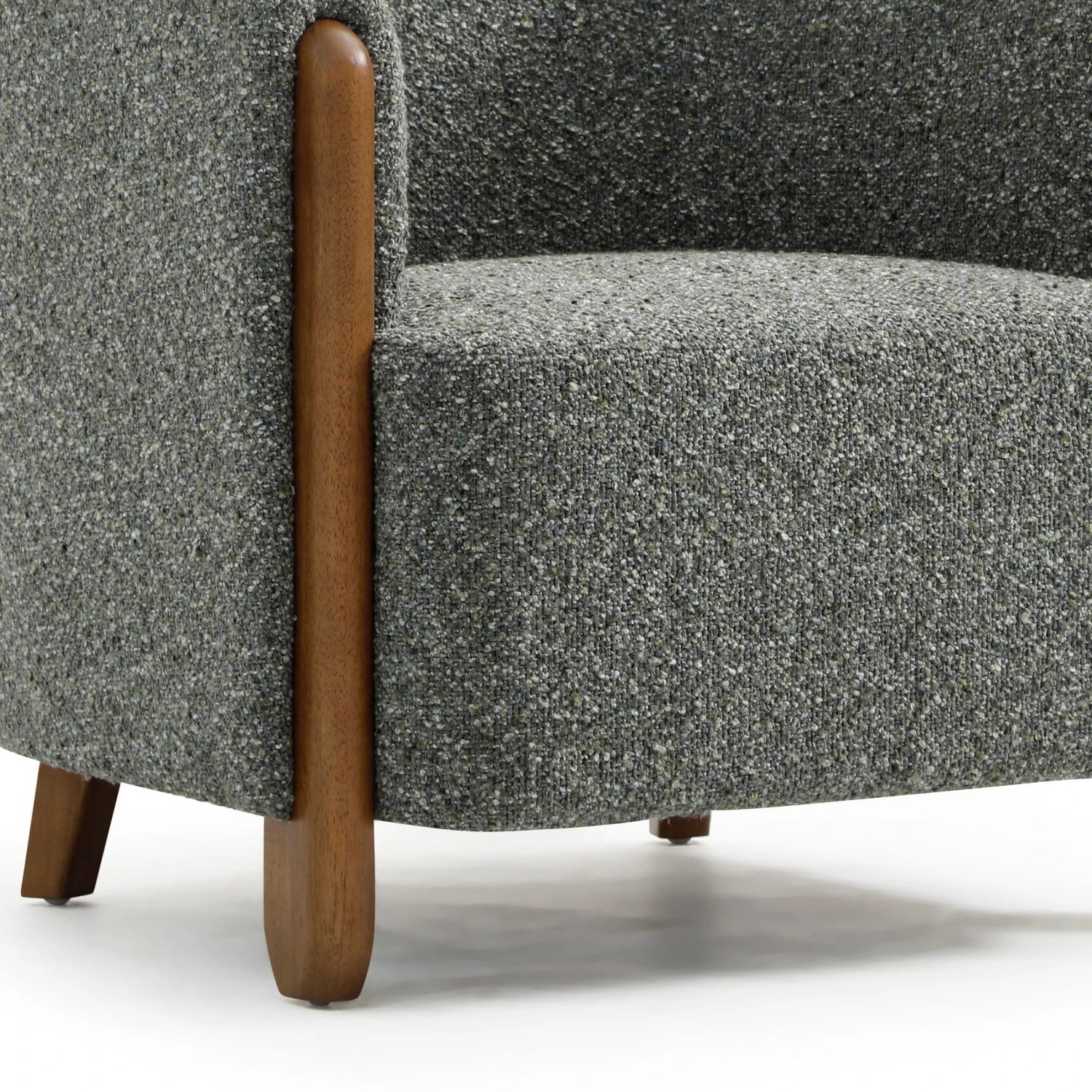 Lilian Tub Chair in Olive Chunky Textured Boucle - Pendle Village Furniture