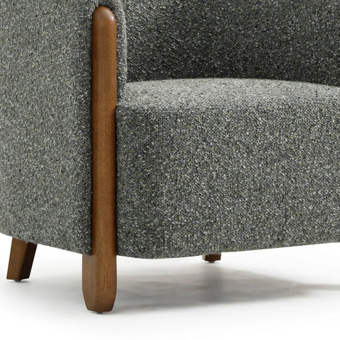 Lilian Tub Chair in Olive Chunky Textured Boucle - Pendle Village Furniture