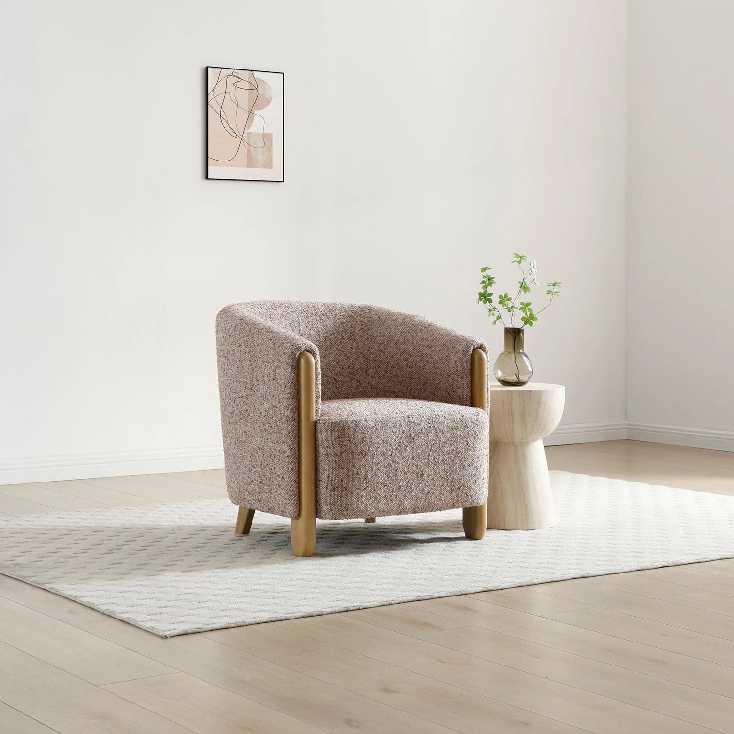 Lilian Tub Chair in Natural Speckled Terracotta - Pendle Village Furniture