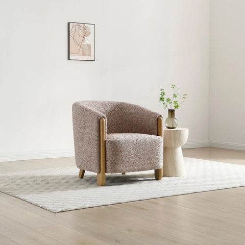 Lilian Tub Chair in Natural Speckled Terracotta - Pendle Village Furniture