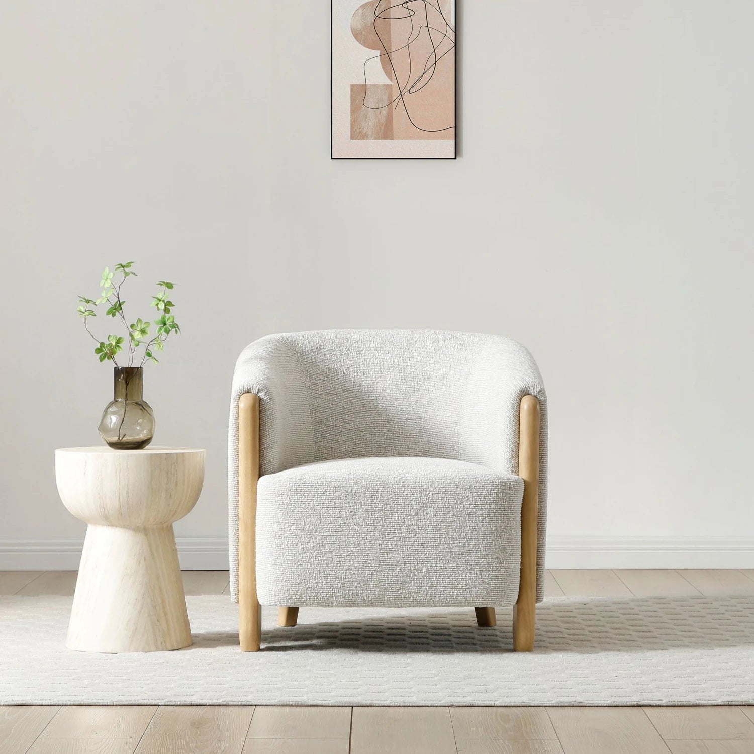 Lilian Tub Chair in Natural Textured Woven Chenille - Pendle Village Furniture