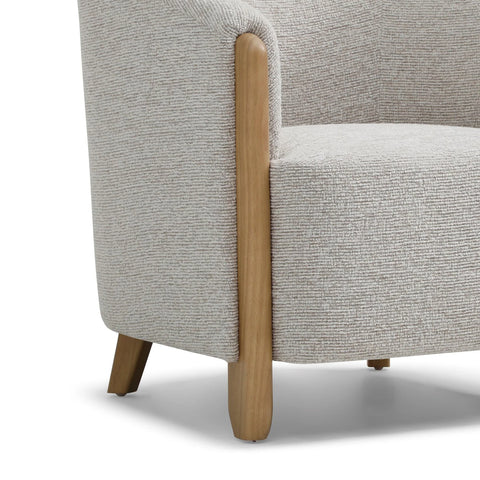 Lilian Tub Chair in Natural Textured Woven Chenille - Pendle Village Furniture