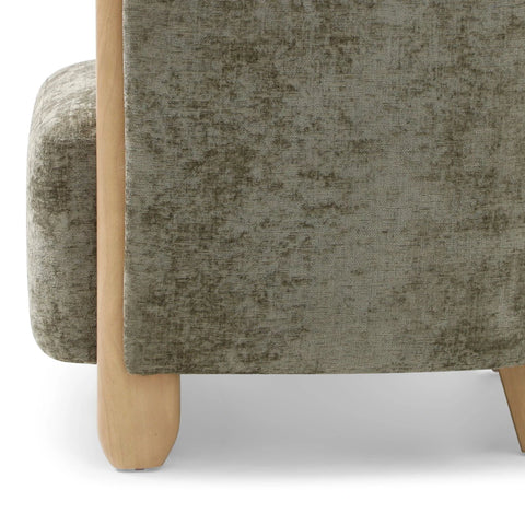 Lilian Tub Chair in Distressed Olive Chenille - Pendle Village Furniture