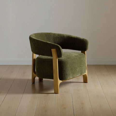 Amos Olive Chenille Accent Chair - Pendle Village Furniture