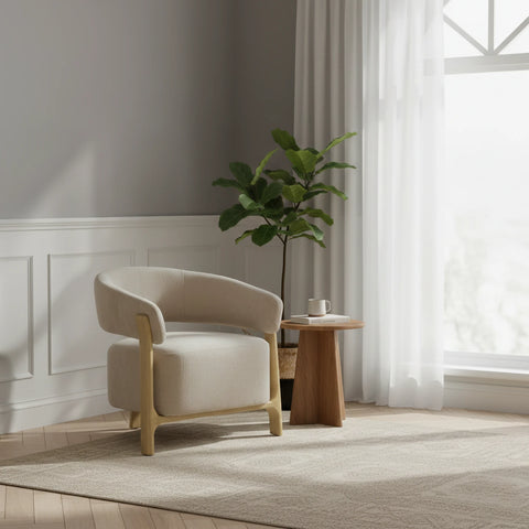 Amos Taupe Chenille Accent Chair - Pendle Village Furniture