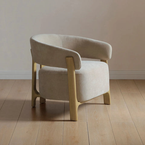 Amos Taupe Chenille Accent Chair - Pendle Village Furniture