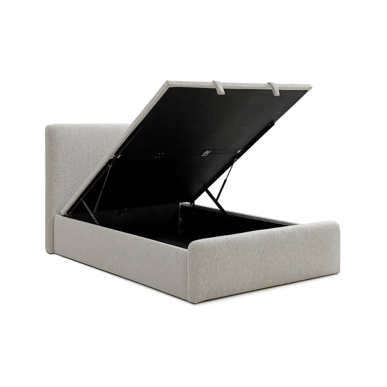 Bella Natural Chenille Fabric Ottoman Storage Bed