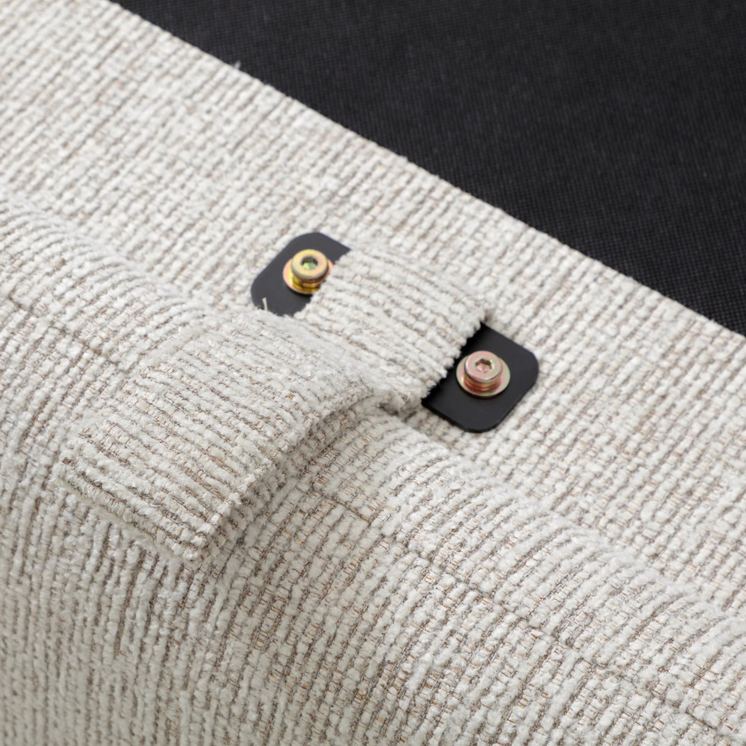Lift up handle of Natural Upholstered Bed with End Opening Ottoman Storage