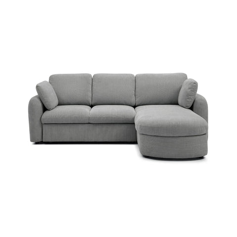 Mayfair Grey Chenille Corner Sofa Bed styled in modern home - RHF or LHF