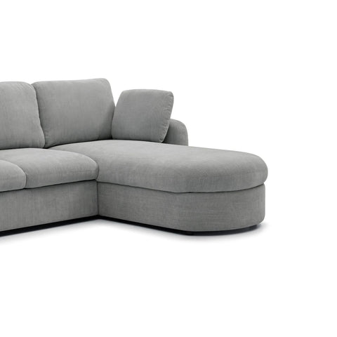 Mayfair Grey Chenille Corner Sofa Bed with Storage - Close up Corner chaise