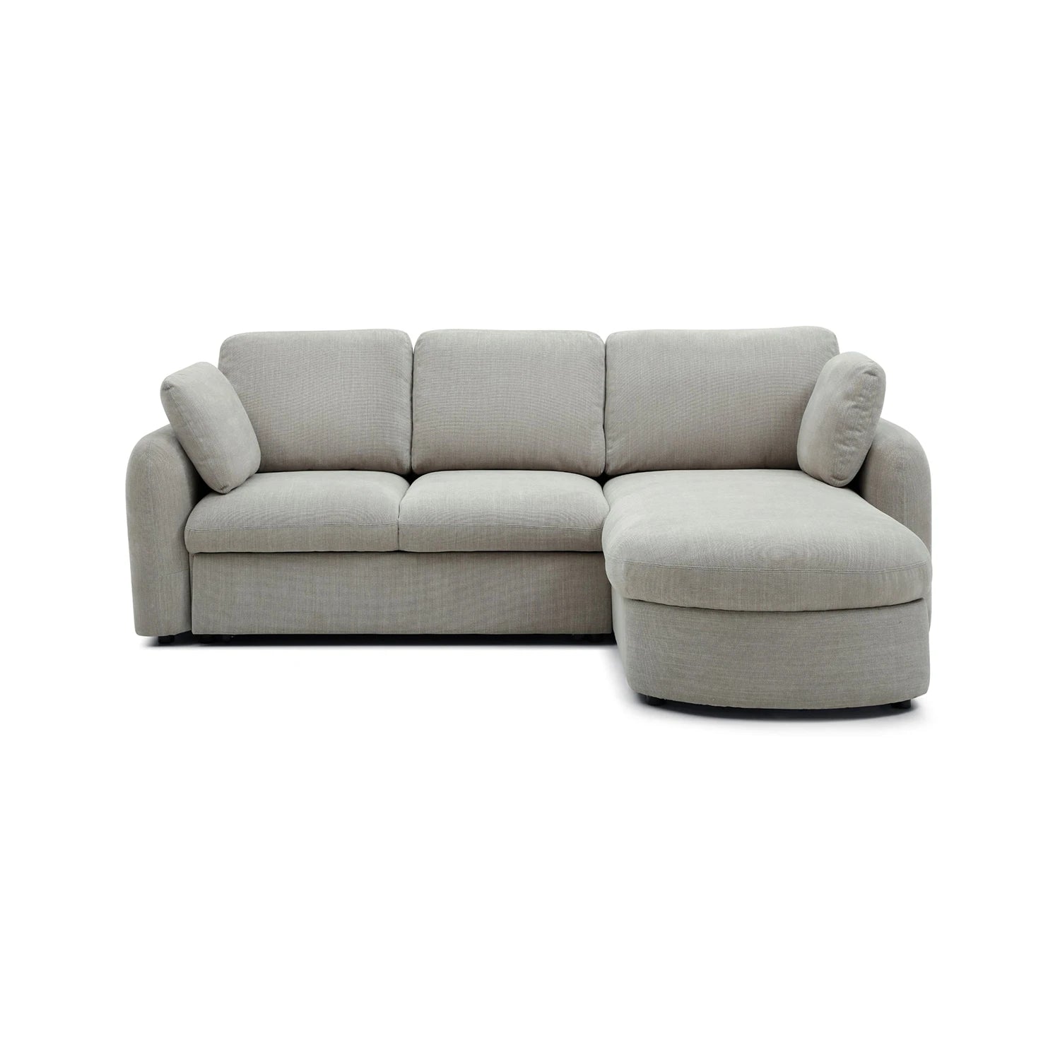 Mayfair Taupe Chenille Corner Sofa Bed RHF Chaise with Storage