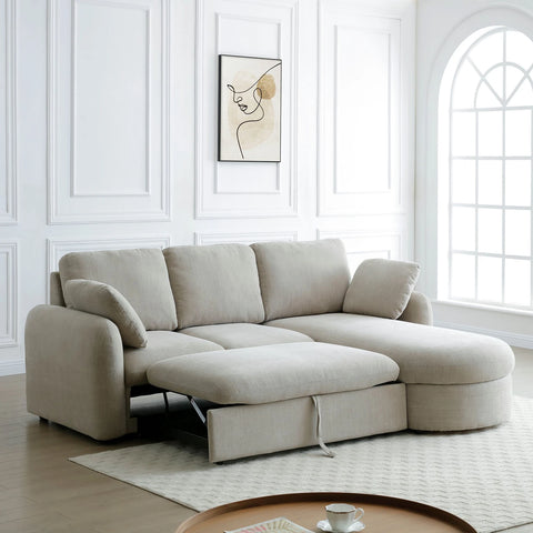 Mayfair sofa bed pulled out into king-size sleeping position