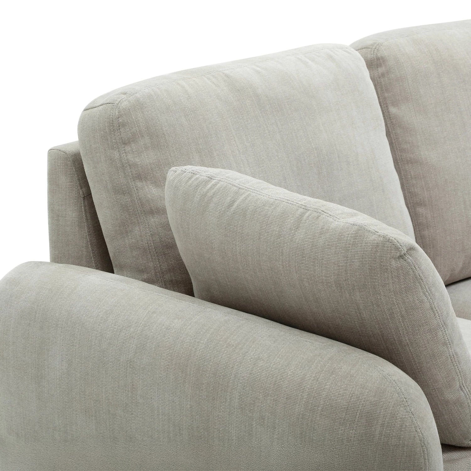 Back Rest of Mayfair Taupe Chenille Corner Sofa Bed RHF Chaise with Storage