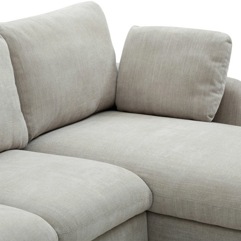 Close up of Mayfair Taupe Chenille Corner Sofa Bed RHF Chaise with Storage