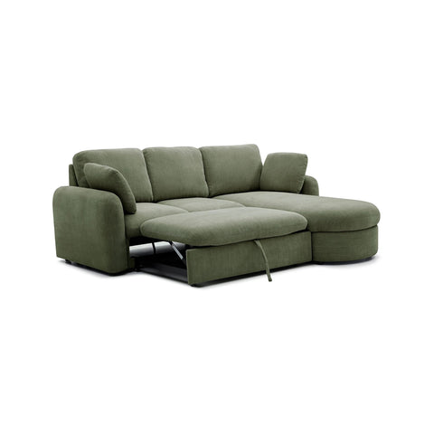 Mayfair Olive Chenille Corner Sofa Bed with Storage
