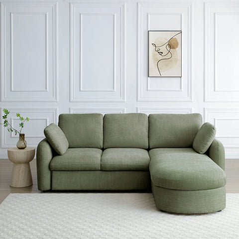 Mayfair Olive Chenille Corner Sofa Bed with Storage