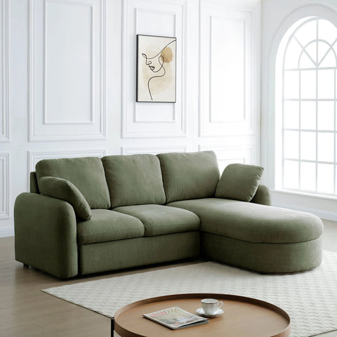 Mayfair Olive Chenille Corner Sofa Bed with Storage