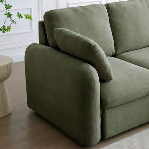 Mayfair Olive Chenille Corner Sofa Bed with Storage