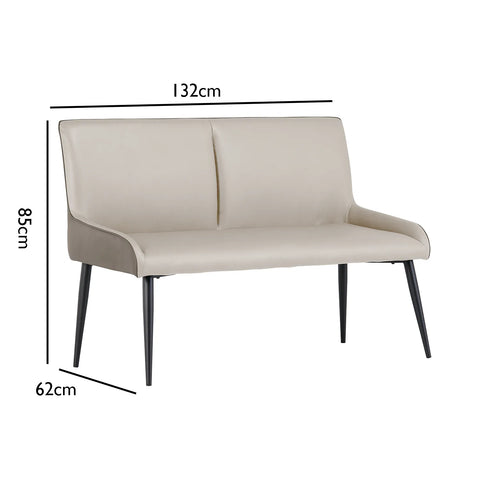 Kabana Faux Leather Dining Bench – Seats 2 to 3 - Pendle Village Furniture