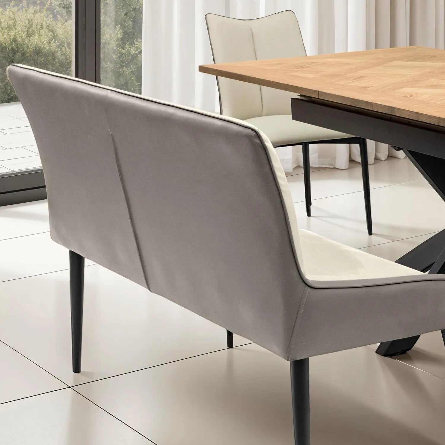 Kabana Faux Leather Dining Bench – Seats 2 to 3 - Pendle Village Furniture