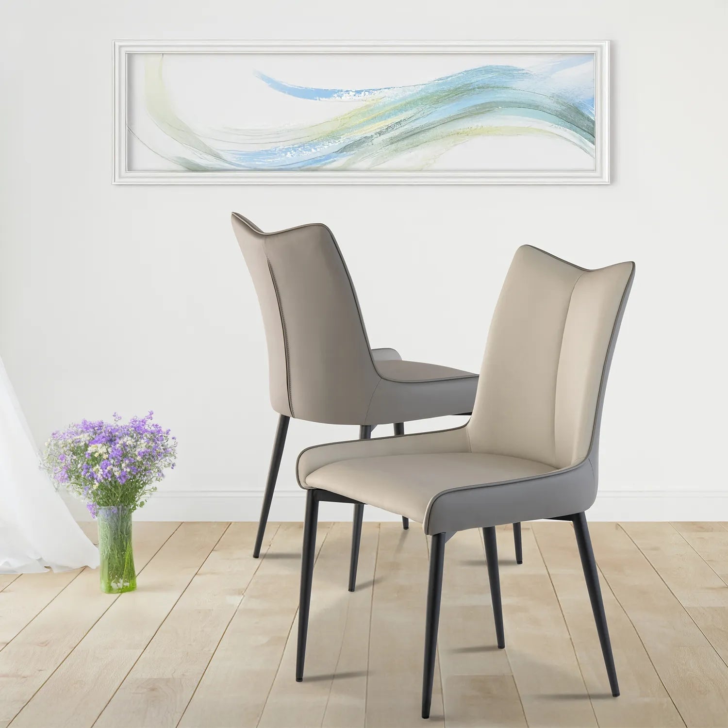 Kabana Grey Faux Leather Dining Chair – Set of 4 - Pendle Village Furniture
