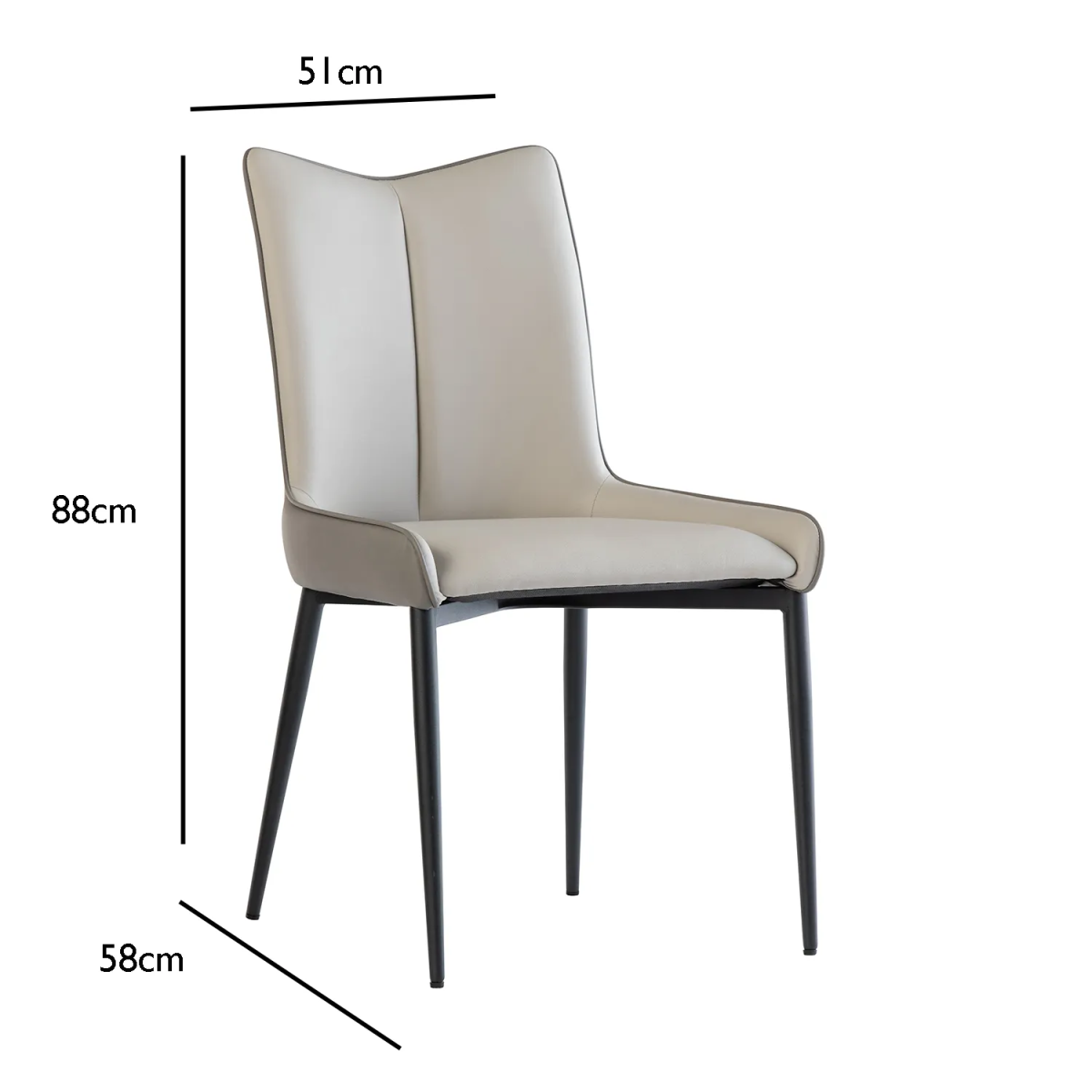 Kabana Grey Faux Leather Dining Chair – Set of 4 - Pendle Village Furniture