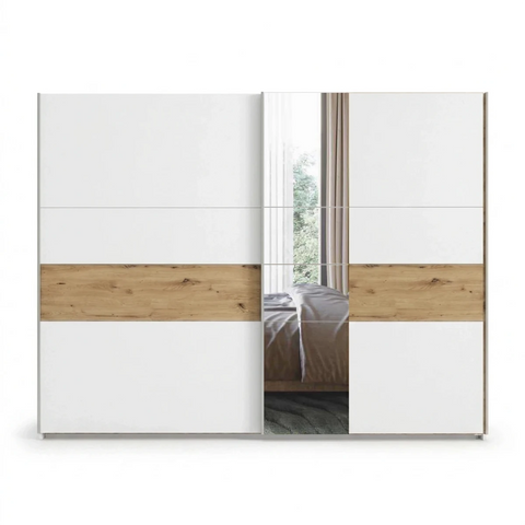 Kadenbach White & Artisan Oak Sliding Door Wardrobe 261cm