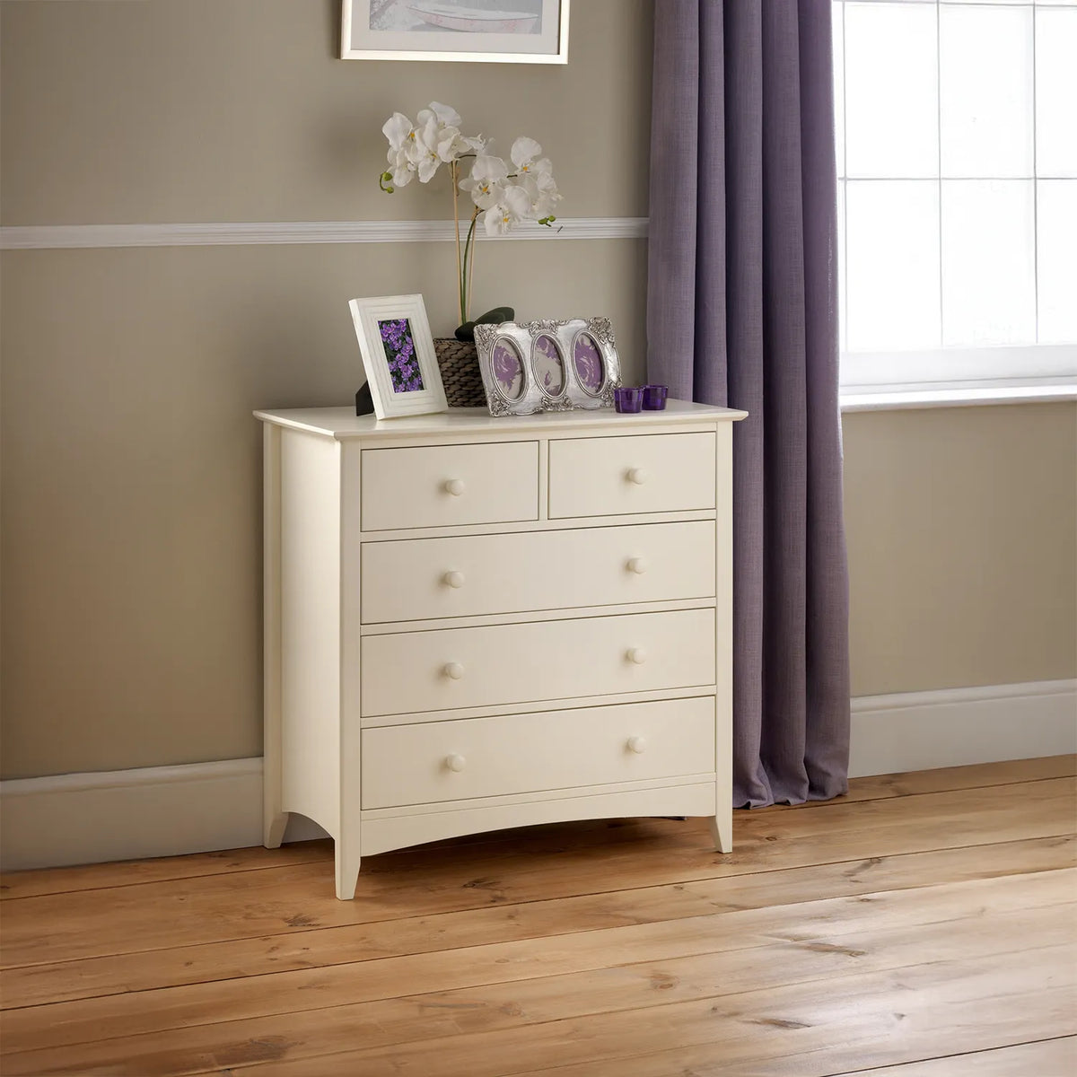 Kameo Stone White 3+2 Drawer Chest - Pendle Village Furniture